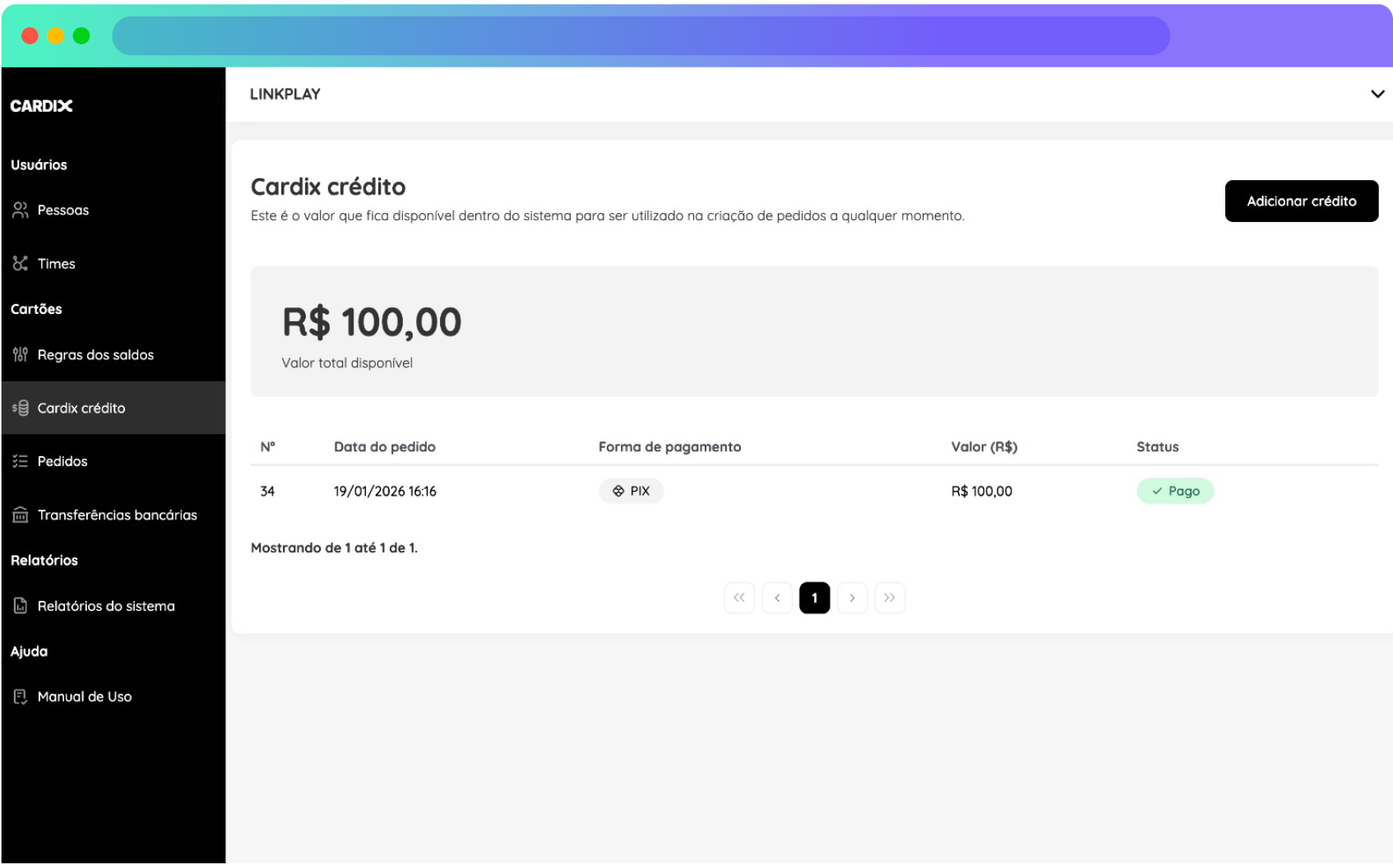 Sistema Cardix para empresas